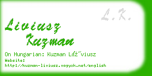 liviusz kuzman business card